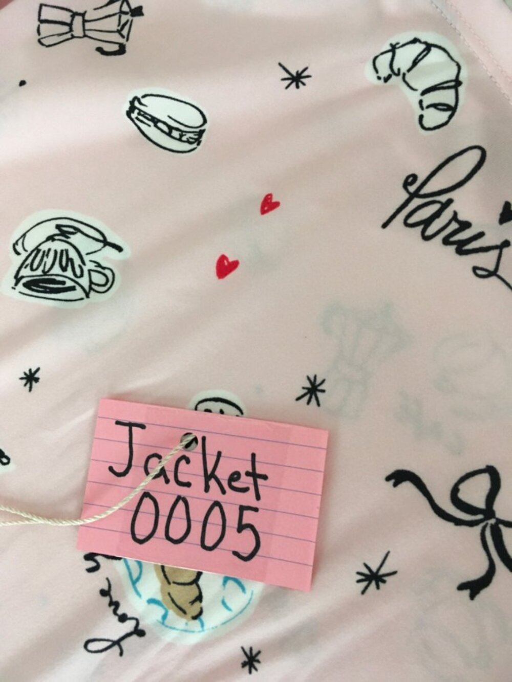 Joyspun Sleep Shirt Size L to XL Pink Paris Coffee Croissants Pockets New w Tag - Picture 13 of 13